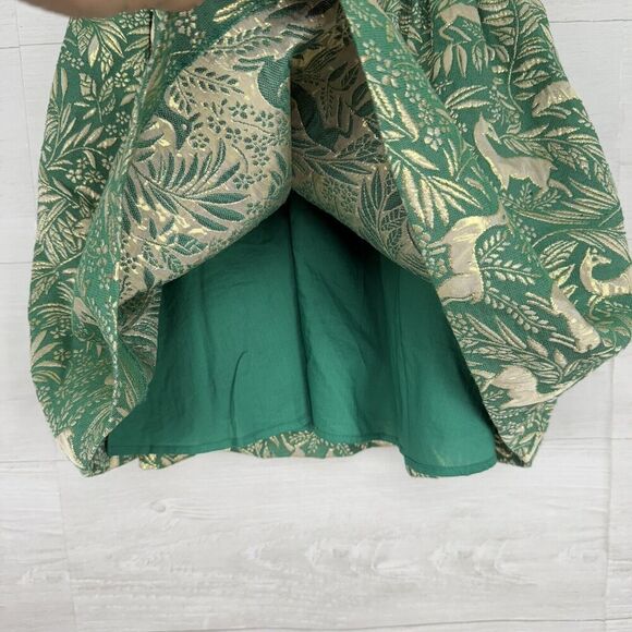 J.Crew Crewcuts Girls Dress Size 6 Green Reindeer Print Sleeveless Jacquard NEW - Picture 4 of 14